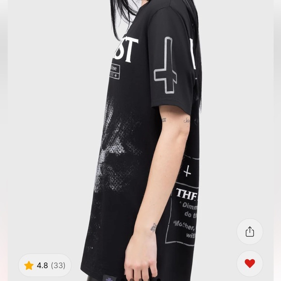 🏷️BNWT Killstar Exorcist Regan Black Graphic Tunic Top - Picture 4 of 7